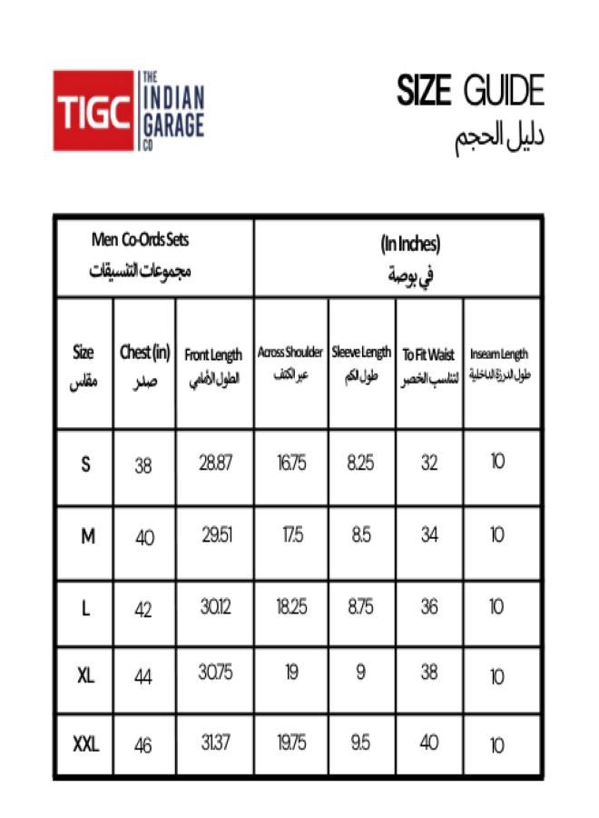 ذا انديان كراج كو طقم رجالي تي شيرت وشورت بطبعة جرافيك بياقة دائرية وأكمام قصيرة وخصر متوسط - Image 4